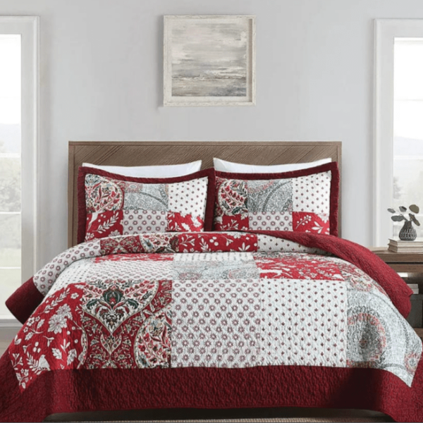Vintage patchwork European style cotton Bedcover set